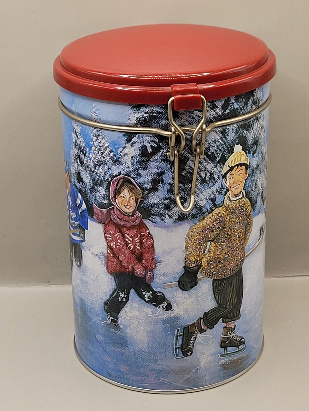 Vintage Tim Hortons Skating Pond Limited Edition Tin Canister 2003 Series #003